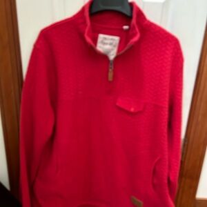 August Bleu EUC SZ 2X Red quilted quarter zip jacket